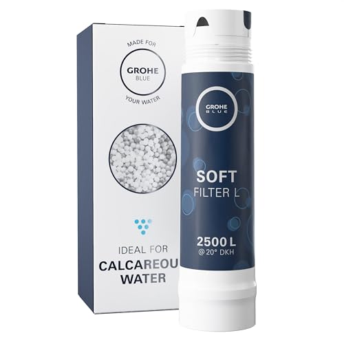 GROHE Blue Filter – Replacement (Excluding Home) and GROHE Red Water Systems for Fresh Filtered Water, Reduces Limescale and Heavy Metals, Capacity 2500 L, 40412001