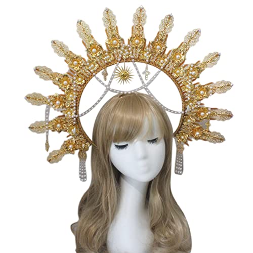 パールデコ コスプレ ヘア フープ ヘッドバンド ヘッドドレス 月 ヘッドピース パッケージ