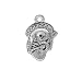 Silver Plated Pewter Dia De Los Muertos Guitaro Pendant Charm 24mm (1)