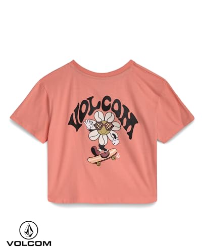 Image of Volcom Girls Crop Top - Short Sleeve Cropped Girls T Shirts Crewneck Summer Tops (Size Runs Small Size Up Recommended)