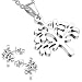 Produktbild Autiga® Damen Schmuck-Set Halskette mit Anhänger Lebensbaum Ohrringe Ohrstecker Zirkonia Kristall Geschenk Silber