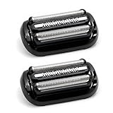 2er-Pack 53B Scherkopf Kompatibel mit Braun Series 5, Scherkopf für Braun S5 S6 Rasierer Easy Clean, 53B Scherblatt Ersatzscherkopf für Series 5 Rasierer Zubehör (Schwarz)