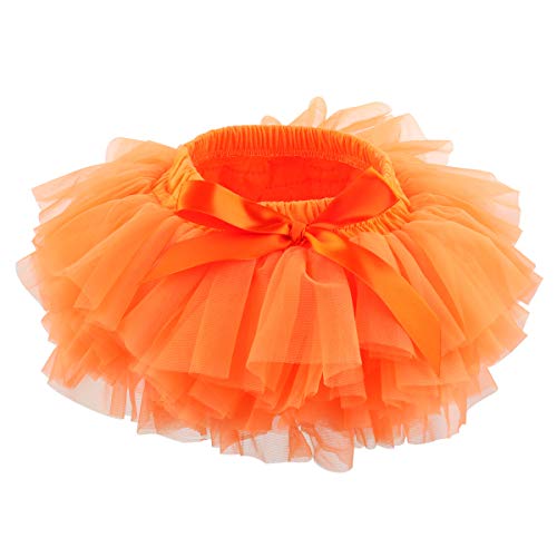 Saia tutu macia para bebês meninas da Slowera (saia) de 0 a 36 meses, Laranja, 12-24 Months