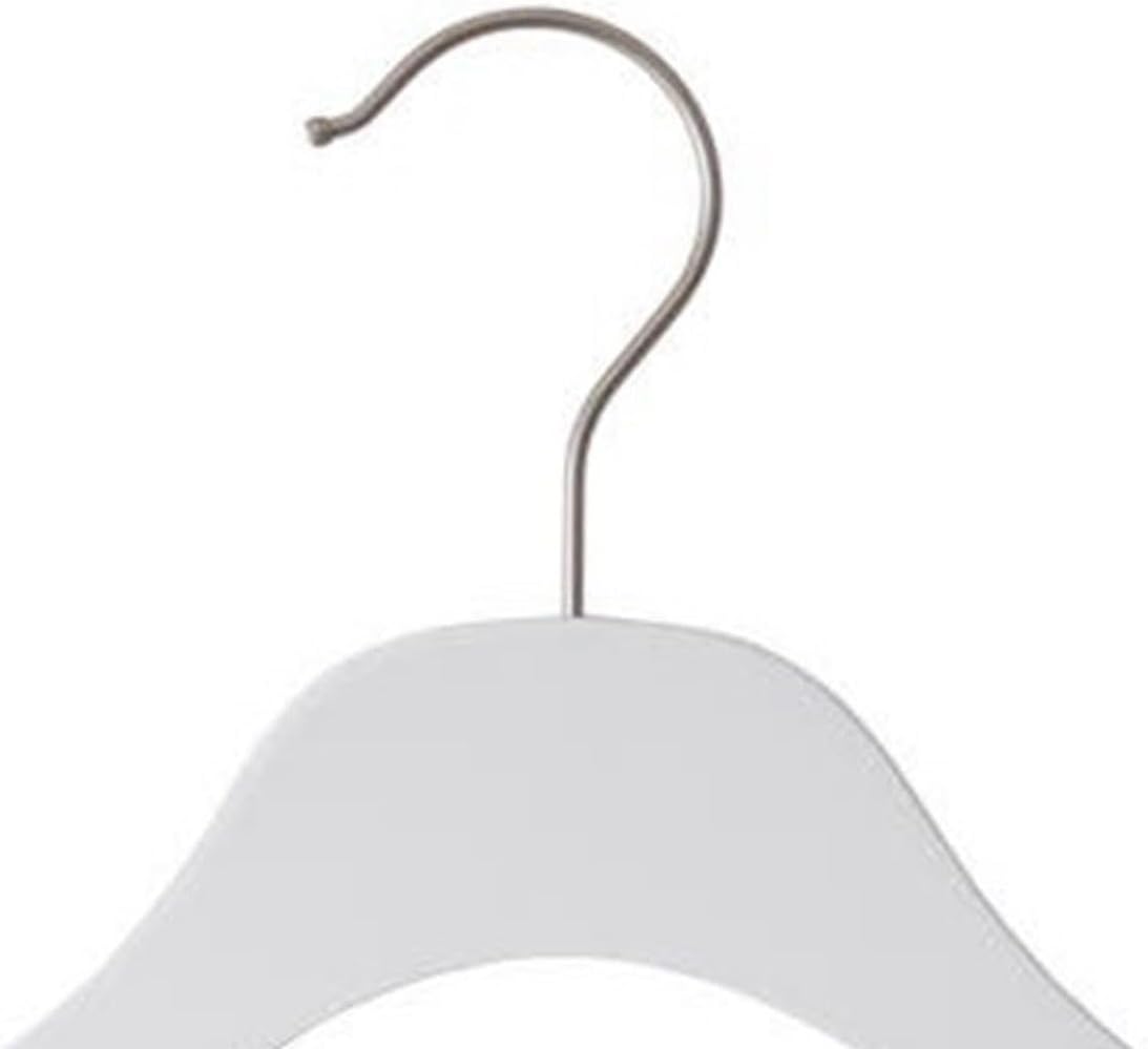17” NAHANCO Slimline Wooden Shirt/Dress Hanger - Low Gloss White, Pack of 25