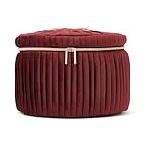 Francfranc フランフラン ベロアプリーツ バニティポーチ L ワイン コスメポーチ コスメボックス 化粧道具 収納