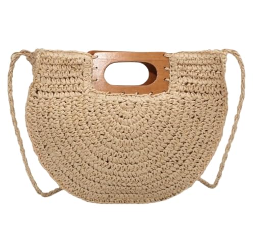 DANNMPX Damenhandtasche Sommer Stroh Taschen Strand Tasche Rattan...