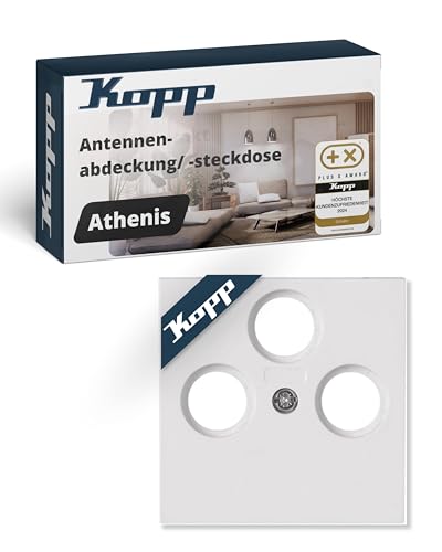Kopp ATHENIS 3-fach Abdeckung für Antennensteckdose - Rein-Weiß - 5,5 x...