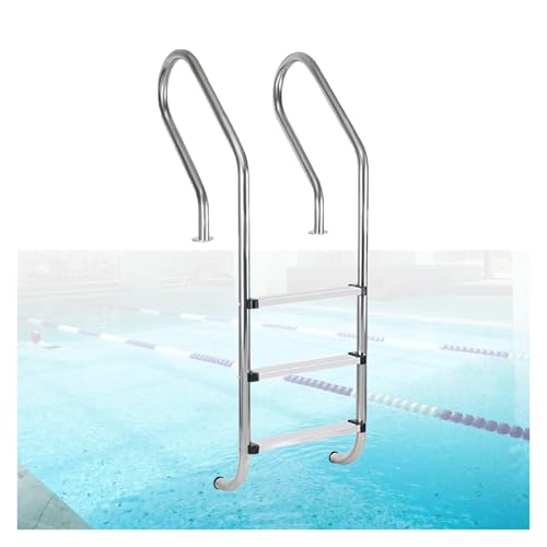 Escalera para piscina de acero inoxidable 3 peldaños miniatura 1