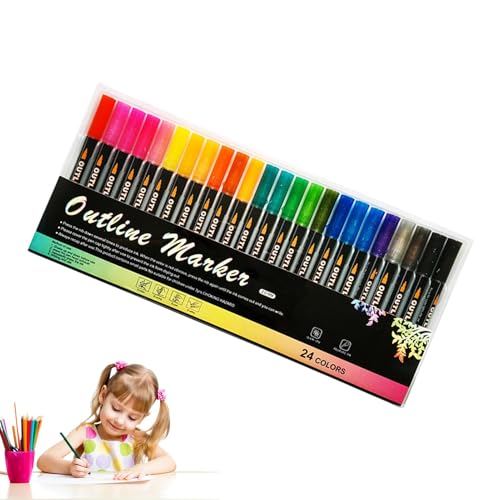 Feutre contour de couleur brillant pour calligraphie nette sans bavure sur papier