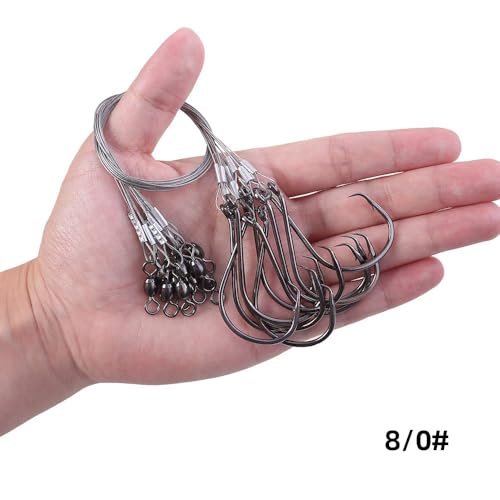 Set de 20 líderes de acero inoxidable para pesca miniatura 6