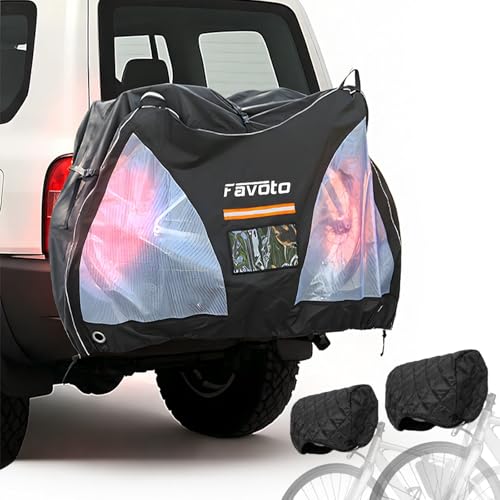 Favoto Bike Cover for Travel on Rack for 2 Bikes Heavy Duty 900D Oxford