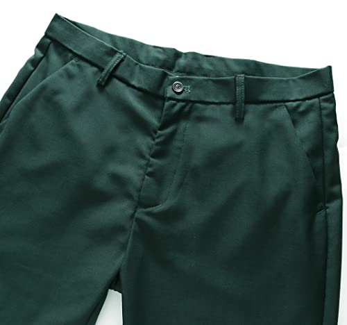 UNINUKOO Mens Dress Pants Slim Fit Solid Color Skinny Trousers Classic Business Casual Wedding Suit Pants3