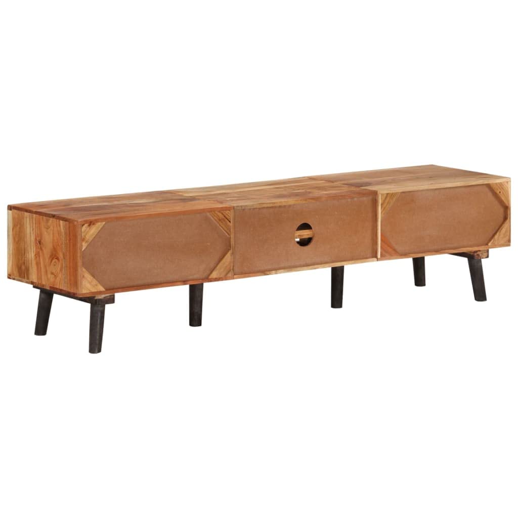 Generic 145x35x35 Cm Solid Acacia Wood TV Szafka, Odporna na pogodę, Trwałe, Unikalne Ziarna Drewna, Obszerne Miejsce do Przechowywania dla Odtwarzaczy DVD, Konsole do Gier, Urządzenia