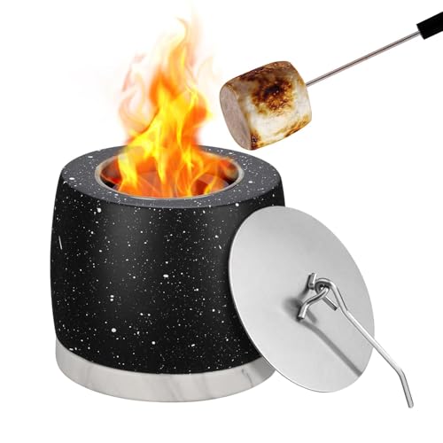 Tischkamin für den Innenbereich, Tischfeuerstelle | Kleine Feuerstelle - Tischfeuerstelle aus Beton, Feuerschale, Feuerstelle für den Innenbereich, lange...