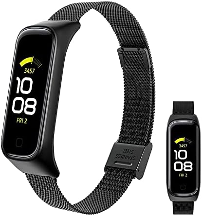 Cinturino Metallico Colorato Per Samsung Galaxy Fit 2 - Ricambio In Acciaio Inox E Lega Di Zinco, Regolabile, Grigio - 3