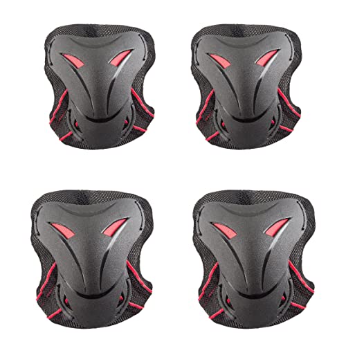 Kidzamo HD Youth Elbow/Knee Pad Set Red/Black Youth SM Unisex