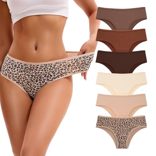 INNERSY Women's Underwear Cheeky Hipster Panties Breathable Cotton Panty 6-Pack