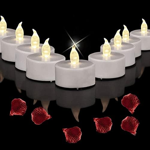 Tea Lights Battery Operated Candles-Realistic and Bright Flickering Holiday Gift Flameless LED Electric Candles for Seasonal & Festival Party Home Decoration(100 Pack Warm White)