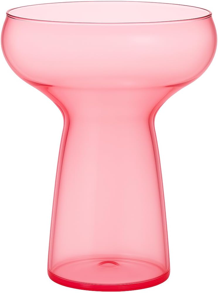 Oojami Lunara 11 oz Clear Plastic Margarita Glasses, Set of 40 (Pink Clear)