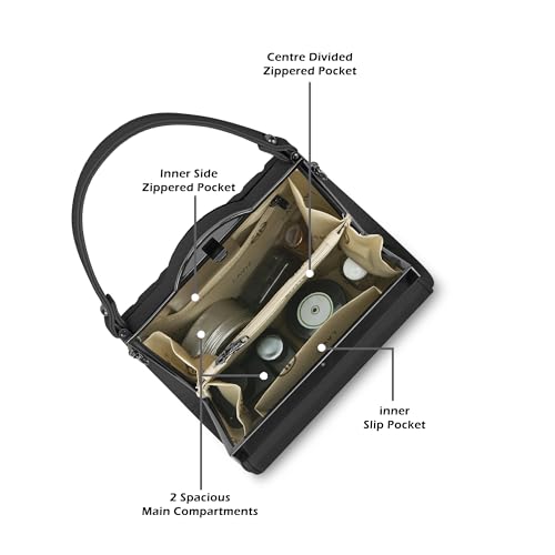 Image of Lavie Luxe Women's Fluffel Frame Satchel Handbag for Women | Satchel Bag for Work | Ladies purse | Stylish Shoulder Bag | Gift For Women