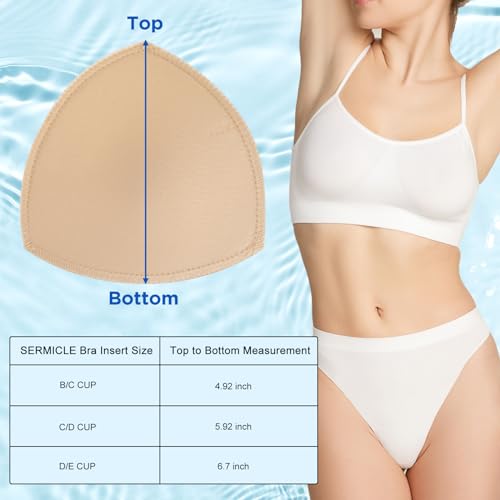 Image of Waterproof Swimsuit Bra Inserts Pads 3 Pairs Removable Bathing Suit Insert Bikini Push up Inserts A /B or C /D,D /E Cup