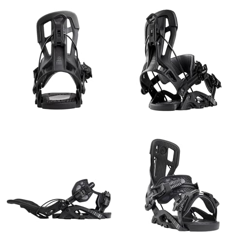 25-26 NIDECKER FLOW FUSE ナイデッカー フロー フューズ FUSION フュージョンストラップ 簡単装着 ワンタッチ BINDING ビンディング SNOWBOARD スノーボード (BLACK, M (22.0cm~25.0cm)