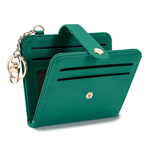 Image of Airkit Small Wallet Women RFID, PU Leather Card Holder with Keychain | Slim Compact Zipper Coin Purse for Ladies, Travel Holiday Gifts for Mom, Cute Mini Bifold Wallets
