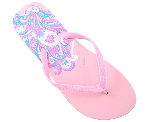 Octave® Ladies Summer Beach Wear Flip Flops Collection - Blossom Design [Size UK 3 / EURO 36, Colour Baby Pink Blossom Design]