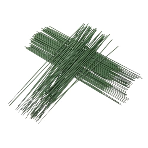 AUTSUPPL DIY Flower Arranging 100pcs 25cm Artificial Stems Wire Lifelike Floral Wire Rods for Bouquets Craft Projects and Floristry