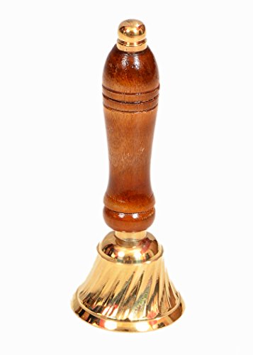E-Handicrafts Brass Pooja Bell with Wood Handle
