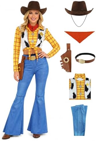 EDAUWAE Woody Costume Women Cowboy Cosplay Sheriff Halloween Unif...
