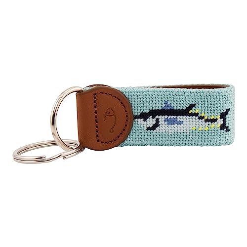 Image of Leather Hand-Stitched Needlepoint Key Fob or Key Chain