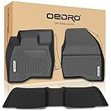 OEDRO Floor Mats Compatible for 2017-2019 Ford Explorer, Unique Black TPE All-Weather Guard Includes 1st and 2nd Rows: Front, Rear, Full Set Liners