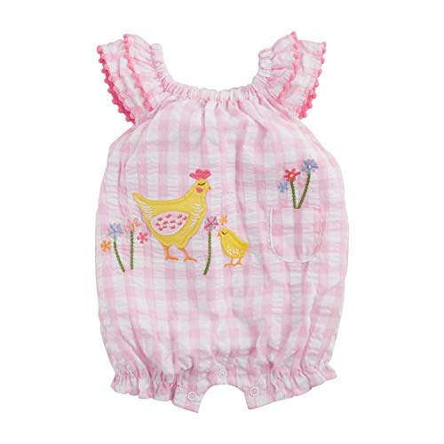 Mud Pie Baby Girls  Chicken Bubble, Pink, 9-12 Months