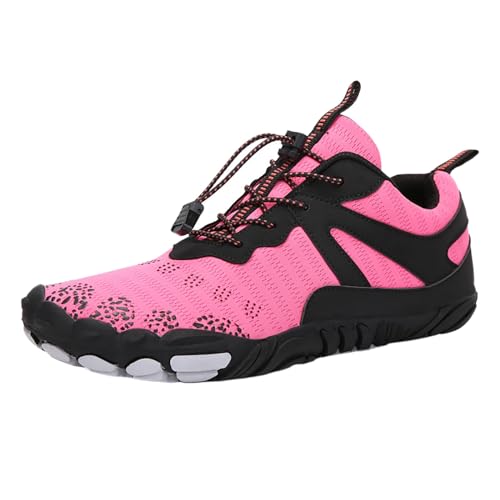 Zapatos acuáticos para hombre y mujer, punta redonda, zapatos de secado rápido, zapatos minimalistas ligeros y transpirables, zapatos deportivos acuáticos para playa, surf, rosa, 37 EU