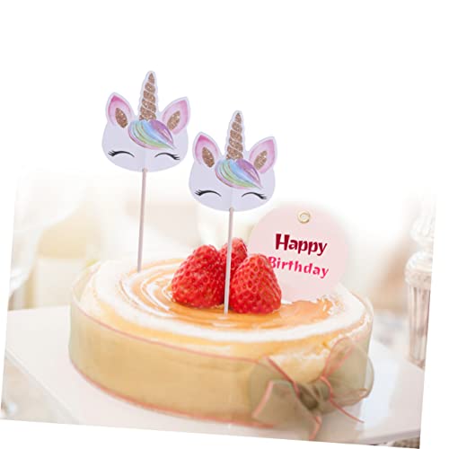 HOLIDYOYO 24 Pçs Cupcake Topper De Cupcake De Aniversário Enfeite De Cupcake Decoração De Bolo Decor