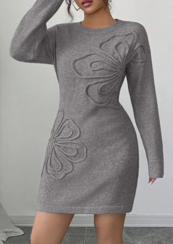 PRETTYGARDEN Women's Embroidered Long Sleeve Bodycon Mini Sweater Dress 14.79 + 60% Off Code V1UX8CX7 - image 6