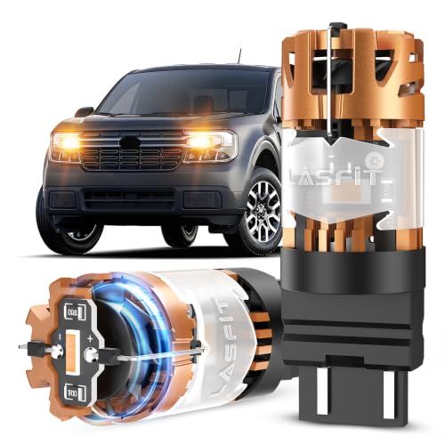 Image of LASFIT 4257 LED Bulb Amber for Ford Maverick 2022-2026 & F-150 2018-2026 Front Turn Signal Light Bulb for F250 F350 F450 Super Duty 2021-2022, 4800LM 4257NA Replacemen Canbus Error Free Plug and Play