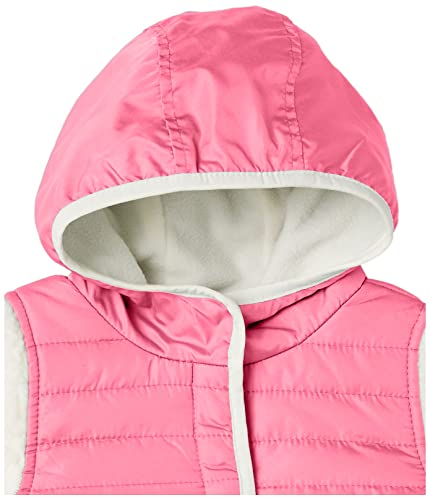 London Fog Baby Girl's Hooded Puffer Winter Jacket With Floral Print Lining & Hood With 3D Ears, Dusty Blue, 2T #TOP2