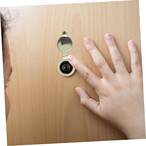 Amosfun 10 piezas cubierta para mirilla de cobre para visor de puerta, protector de seguridad con diseño giratorio para mayor privacidad miniatura 5
