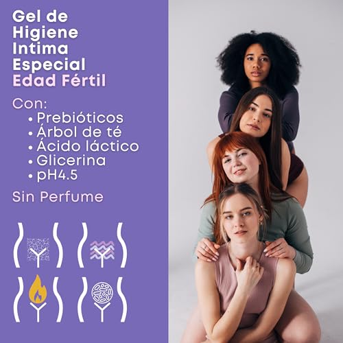 GYNEBAL - Jabon Intimo Mujer Edad Fertil - PH 4.5 - PURIFICANTE con Arbol de Te + Prebiotico + Acido Lactico - Gel Higiene Intima Diaria – 150 ml - imagen 2