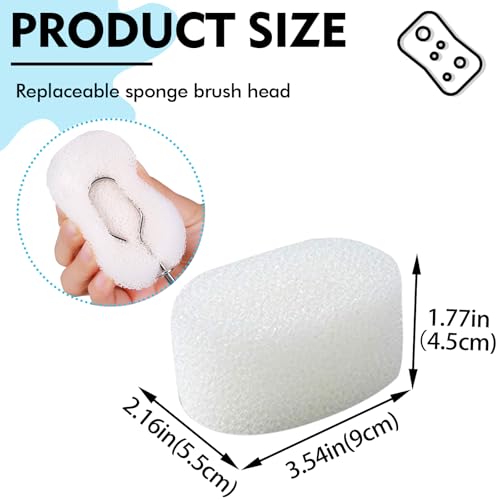 Image of 12PCS Bottle Brush Replacement Sponge Cup Cleaning Brush Sponges Head Baby Bottle Scrubber Brush Replacement Sponge (Replacement Sponges 12PCS)