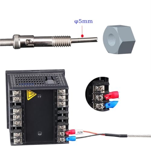 Termopar de resorte M12 tipo K con cable de 2 metros para control de temperatura preciso 6