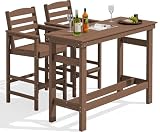 SERWALL HDPE Outdoor Bar Set Brown