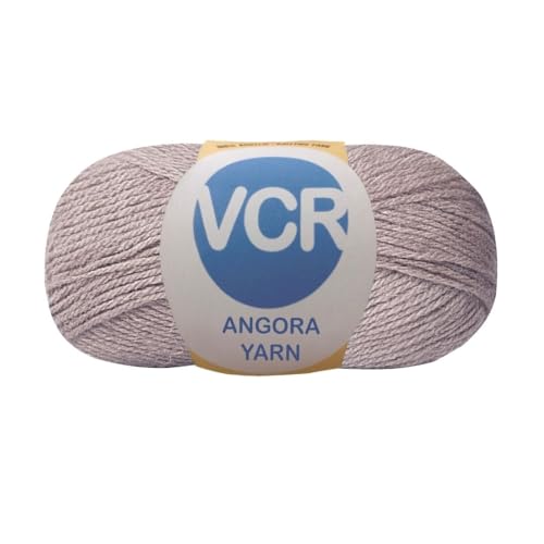 Image of VCR Grey Ink Angora Knitting Yarn, Pack of 1, 100 Grams Hank, 256 Meters Length, 80% Flurry - 20% Acrylic Polyamide Soft Ball for Crochet and Knitting, Suitable for Baby Blankets, Cushion Covers