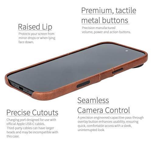 Étui en cuir synthétique brun Dockem M2 Exec haut de gamme pour iPhone 17 Air