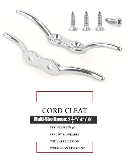 image for Atibin Deck Hardware Dock Cleats Steel Stainless Kayak Boat Cleat Mari