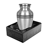 Grace and Mercy Urne für die Asche, Zinn und Silberfarben, mit Samtbeutel oder Etui