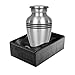 Grace and Mercy Pewter Small Keepsake Urn for Human Ashes - Set of 4 - Beautiful Humble and Comforting Quality Sharing Urns for Your Loved Ones Remains - with Satin Lined Case and 4 Pouches