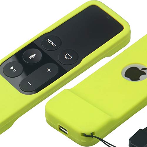 [Nightglow Green] Case For Apple Tv 4K / 4Th Gen Remote, Akwox Light Weight [Anti Slip] Shock Proof Silicone Cover [Lanyard Included] -Not For New Apple 4K Tv Series 6Th Gen 2021 #TOP6